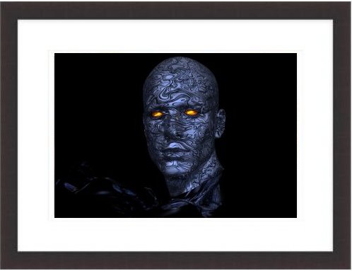 Cyborg Robot Head Futuristic Computer Graphic